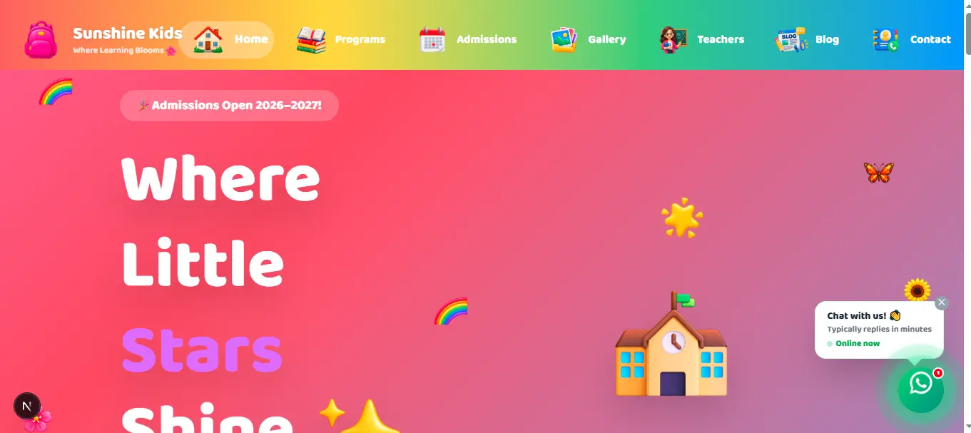 Sunshine Kids — Preschool & Early Learning Website